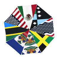 Bandana carré personnalisé avec imprimé drapeau national Haïti, États-Unis, Mexique – Foulard en coton, bandeau, cache-cou