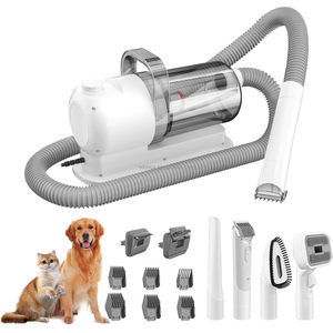 Kit di Toelettatura per Animali Domestici 6-in-1 in Plastica, Dispositivo Aspirante per Cani e Gatti con Tosatrice Ricaricabile e 6 Pettini Guida - Product Image 1
