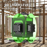 Niveau laser industriel à nivellement automatique vert LD 4D de haute précision 360 degrés horizontal vertical 16 lignes rotatif DC 18V