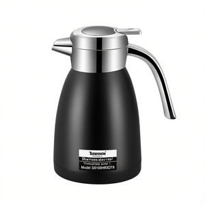 Termo de Acero Inoxidable Tunensne de 1.2L, Aislado al Vacío, Tapa Hermética, Botella Negra para Bebidas, Ideal para Viajes - Product Image 1