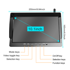 จอแสดงผลแบบเต็มหน้าจอ/แบ่งหน้าจอ DVR พร้อมกล้องมองหน้า-หลัง ขนาด 10.1 นิ้ว ชุดกล้องมองหลังไร้สาย 2CH สำหรับรถบ้าน RV และรถพ่วง - Product Image 6