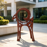 Statue d'animal abstraite moderne en résine, design ajouré, pour la décoration de hall d'hôtel, bureau, parc, taille et couleur personnalisées, OEM ODM, vente en gros