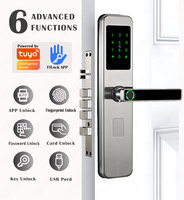 TTlock Ble ou Tuya Wifi App Serrure de porte numérique intelligente Code d'empreinte digitale Serrure intelligente Carte-clé Mortaise Serrure intelligente électronique
