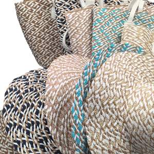 Conjunto de Bolso Tote y Sombrero de Paja Tejido de Color Personalizado HKZB, Gran Capacidad, Formal, Versátil, para Viajes al Aire Libre y Playa - Product Image 6