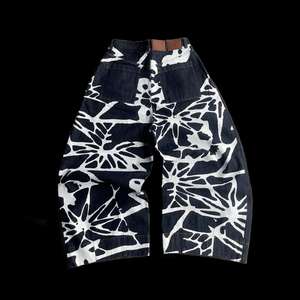 Celana Denim kaki lebar pria, celana Denim kaki lurus longgar DTG bercetak Vintage untuk lelaki - Product Image 4