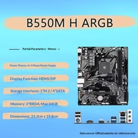 Motherboard Gaming Micro-ATX Baru B550 H ARGB/K untuk CPU AMD