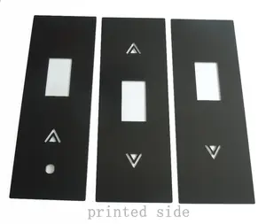 Custom Elevator Control System Switch Glass Panel Black Silk screen print Smart Touch Tempered Glass