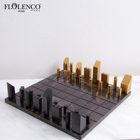 4 pièces de Style nordique, décor de maison en pierre de marbre, jeu d'échecs, décoration, vente en gros