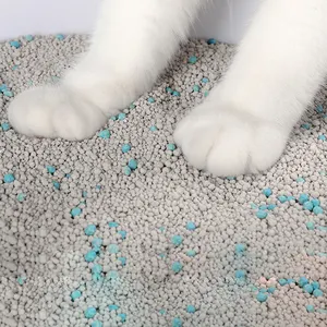 卸売100% 天然エコロジカルカーボンボール大粒子OEMメーカーフラッシュ可能な小粒ベントナイト猫砂
