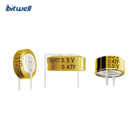Condensateur Superfarad de type pièce KORCHIP DCS5R5474 Série DCS, petite taille, grande capacité, 5,5 V 0,47 F, pour caméras et applications électriques
