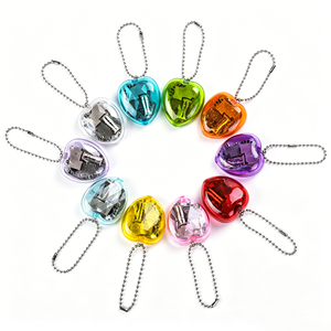 Llavero de acrílico transparente y colorido con forma de caja de música, llavero con forma de corazón, regalo bonito para niños, accesorio musical - Product Image 1