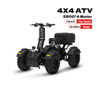 10000W 4x4 pliable pleine suspension scooter électrique quatre roues adulte chariot de golf pour les sports de la ferme en plein