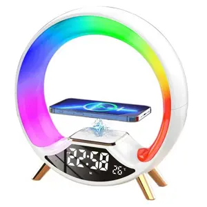 Home Theater Sound System Speaker Led Night Light Bedside Musical Wireless Charger Charging G Lamp