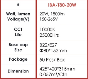 Ampoule Led de haute qualité T80 B22 <span class=keywords><strong>E27</strong></span> luminosité <span class=keywords><strong>20W</strong></span> lampe d'éclairage led ampoule led ampoule T ampoule - Product Image 6