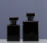 2023 meilleures bouteilles de parfum rectangulaires en verre noir clair de 100ml de forme carrée avec joint de pulvérisateur de pompe