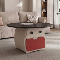 Table basse ronde de style moderne, convertible, en bois massif, avec rangement, pour salon, meubles de maison contemporains
