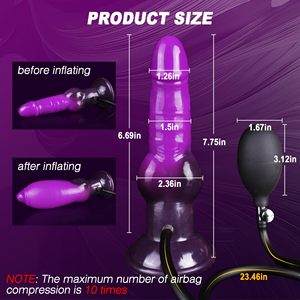 Dildo gonflable géant de 7 pouces à épaisseur réglable avec ventouse - Product Image 2