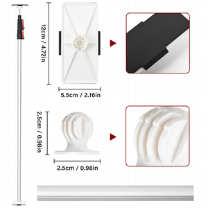 Barre de support <span class=keywords><strong>extensible</strong></span> multifonctionnelle rotative, réglable, robuste, en aluminium, avec <span class=keywords><strong>ressort</strong></span>, barres de protection contre la poussière - Product Image 4