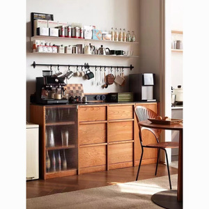 Solid Wood Low Cabinet Oak 900mm Above Moisture Proof Mildew Proof Easy Installation <b>Sideboard</b> For Dining Room - Product Image 1