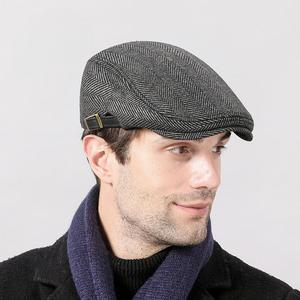 Nuevas Boinas <span class=keywords><strong>de</strong></span> Hombre para Primavera/Otoño, Boina Británica Retro <span class=keywords><strong>de</strong></span> Lana y Sarga, Sombrero Casual Tipo <span class=keywords><strong>Calabaza</strong></span>, Boinas Planas - Product Image 6