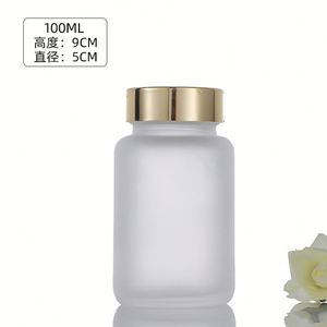 Envase de Vidrio Vacío de 60 ml, 100 ml, 120 ml, Esmerilado, Transparente, con Tapa de Rosca, Impreso con Serigrafía, para Tabletas de Vitaminas, Cápsulas Medicinales, Píldoras, en Caja - Product Image 6