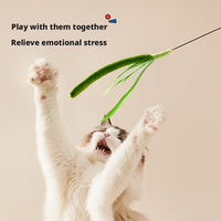 Jouet pour chat et chien en herbe de chien, extra-long, écologique, en plastique, moderne, avec fil d'acier flexible, pour stimuler votre animal