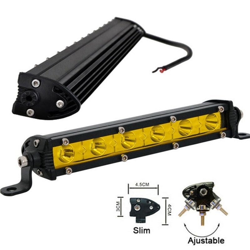 Popular 7 Inch Amber LED Light Strip Auto Decorative Work Lamp 12V 24V Car SUV Truck 4x4 Offroad Driving Lights