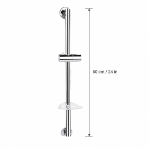 Barre coulissante de <span class=keywords><strong>douche</strong></span> professionnelle en chrome miroir haute brillance avec <span class=keywords><strong>curseur</strong></span> réglable à l'infini pour projet de salle de bain d'hôtel moderne - Product Image 4