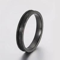 Bague de mariage classique martelée en carbure de tungstène noir, vierge, avec cœur personnalisable pour incrustation, bijoux DIY pour hommes, certifiée REACH