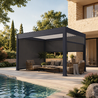 Pergola électrique extérieure en alliage d'aluminium, auvent rétractable, imperméable, pour cour et villa