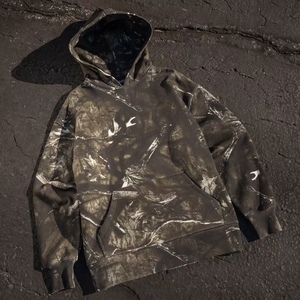 <span class=keywords><strong>Felpa</strong></span> <span class=keywords><strong>con</strong></span> <span class=keywords><strong>Cappuccio</strong></span> Effetto Camouflage Foglie Secche, Lavaggio Acido, <span class=keywords><strong>con</strong></span> Stampa Serigrafica e Digitale, 100% Cotone per Uomo - Product Image 1