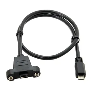 Mikro Mini 5Pin USB USB 2.0 erkek konnektör mikro USB 2.0 kadın uzatma kablosu 30cm 50cm vida paneli montaj deliği