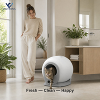 Bac à litière pour chat à nettoyage automatique, toilette intelligente sphérique pour chat avec contrôle par application, tamis et tiroir à déchets, grande taille