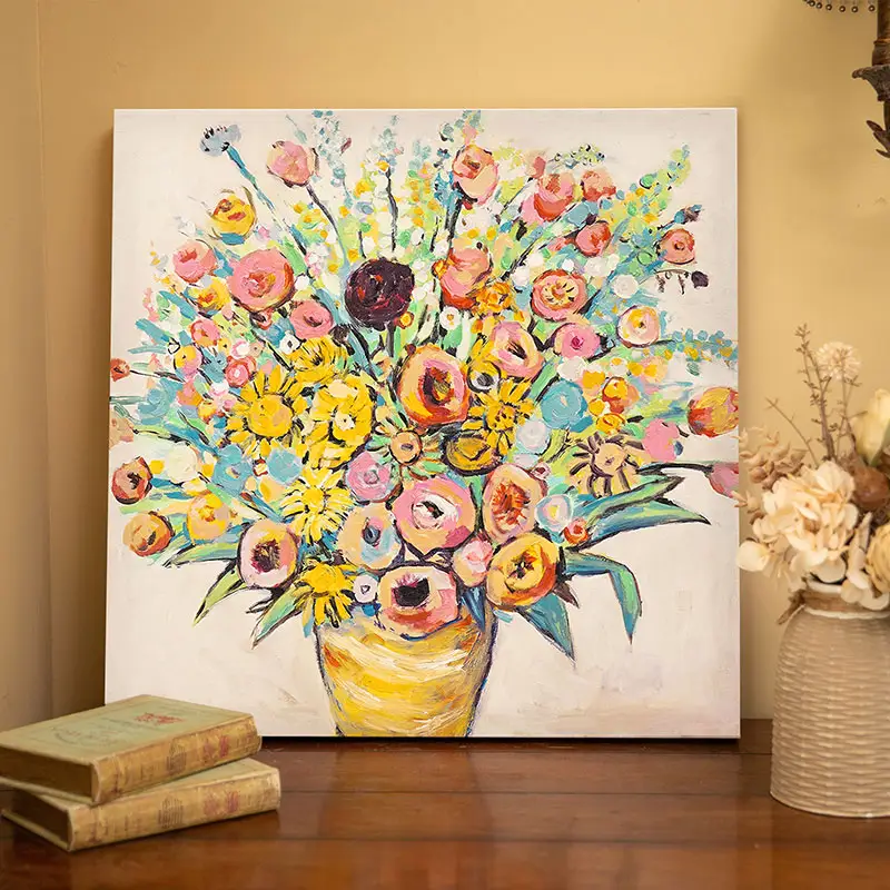 EAGLEGIFTS Home Decor Craft 24 Inch Floral Canvas Painting PIctures Spring Flower 3D Wall Hanging Art Decoration Oil Painting