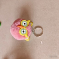 Ute Faux Otter avec longues pattes, petit pendentif porte-clés de voiture en forme de boule de charbon, boule moelleuse, décoration de sac, cadeau, figurine, jouet