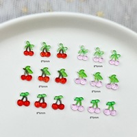Breloques 3D Cerise pour Ongles, Décorations Plates en Résine Fruitée, Vente en Gros, 6 Styles Mixtes, Bijoux Coquette Kawaii DIY