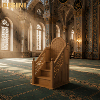 Minbar islamique artisanal en bois sculpté, pupitre en bois, minbar islamique sur mesure, motif personnalisé, support de Khutbah pour espace sacré