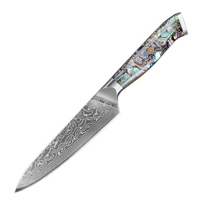 67Layer Damascus Steel Utility Knife Premium <b>Abalone</b> <b>Shell</b> Handle Sharp Japanese Kitchen Knife for Meat Fruit Vegetable Cutting - Product Image 1