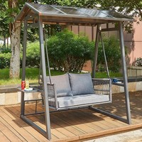 Fauteuil suspendu balançoire en métal d'extérieur, chaise à bascule imperméable, hamac trois places, panier suspendu pour l'extérieur