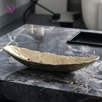 Plateau à fruits en résine dorée créative, petit bateau, plateau doré de luxe léger haut de gamme pour le salon, la table à manger, décoration de la maison