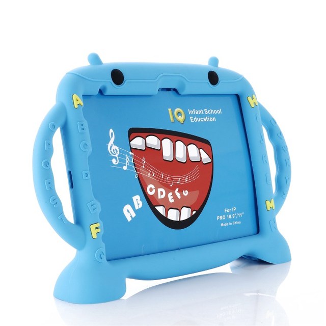 Cartoon Kid Pen Slot Design Shockproof Soft Silicone Tablet Case for iPad Pro Air iPad 10.9 Tablet Cover