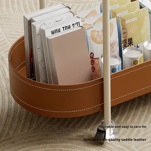 Table basse ovale convertible de <span class=keywords><strong>petit</strong></span> appartement <span class=keywords><strong>à</strong></span> la mode avec chariot <span class=keywords><strong>à</strong></span> <span class=keywords><strong>roulettes</strong></span> en métal crème moderne pour meubles de salon - Product Image 3