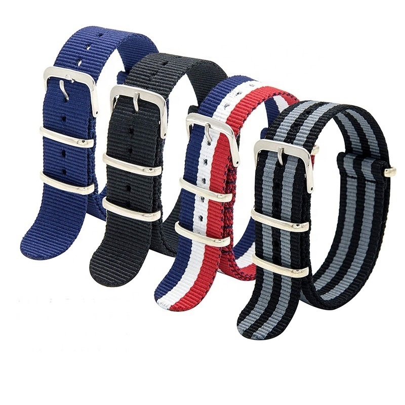 Bracelet de montre en Nylon Nato, en tissu personnalisé, 14mm, 16mm, 18mm, 20mm, 22mm, 24mm, 26mm, 1 pièce