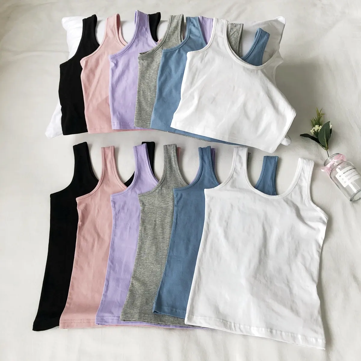 Bulk wholesale women's tank tops 100% cotton loose fitting tank tops for women new design for formal tops