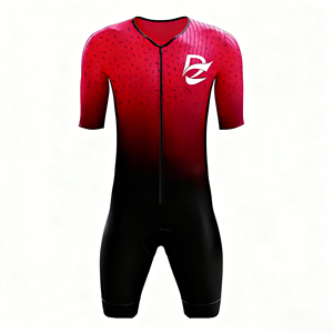 Maillot de cyclisme unisexe à demi-zip OEM en gros, combinaison de triathlon personnalisée à manches courtes pour le sport, la natation, le cyclisme et la course à pied - Product Image 3