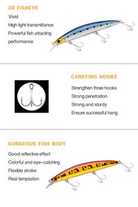 Leurre de pêche en eau salée Top Right 23g 130mm M107 Hard Baits <span class=keywords><strong>Sasuke</strong></span> Slow Floating Minnow pour Pesca - Product Image 6