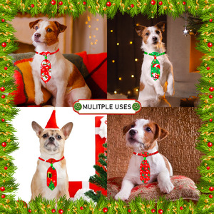 Corbatas con Estampado Navideño para Mascotas Rarewe, Corbatas Personalizadas con Estampado Ajustable para Perros y Gatos, Collar con Lazo para Regalo de Cumpleaños o Festividades - Product Image 3