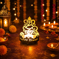 Support de bougie chauffe-plat doré pour Diwali, décoration de festival indien, lampe Diya en métal pour la décoration intérieure, centre de table pour Puja et mariage