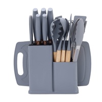 Ensemble d'ustensiles de cuisine en silicone résistant à la chaleur, couteau de chef, planche à découper, accessoires de cuisine pour la cuisson