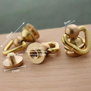 Anillo <span class=keywords><strong>de</strong></span> Latón Giratorio Grande y Grueso con Cabeza <span class=keywords><strong>de</strong></span> Monje, Hecho a Mano en Cuero, para Instalación en Equipaje, 12*M5*26 para Bolsa - Product Image 2